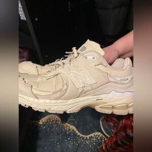 New Balance Beige and Grey Sneakers